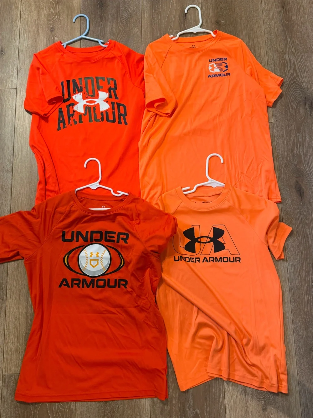 Under Armour Boys' Bright Orange Athletic Short Sleeve Tees - 4 Pack Look